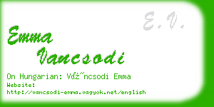 emma vancsodi business card